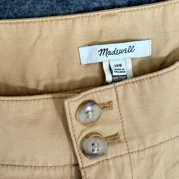 Madewell Women Plus Leg Harlow Wide Leg Pant Drapey Twill Linen Sz 18W Beige NWT - Picture 7 of 14